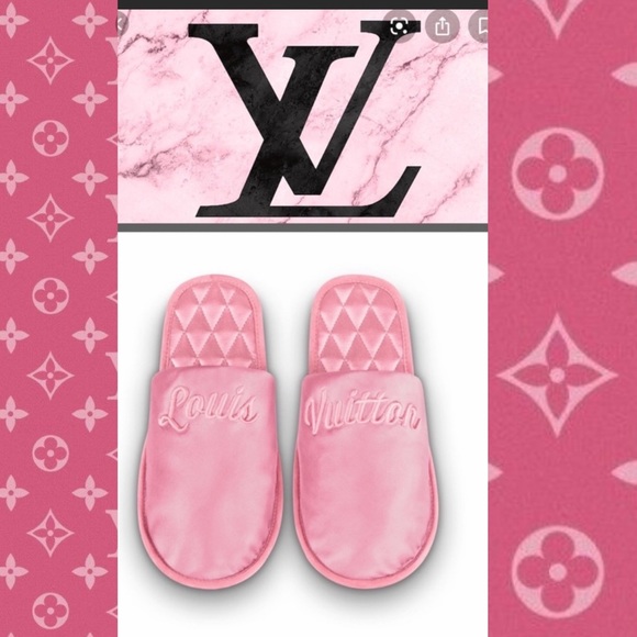 SOLD‼️🎉🥳2XHP🎉🥳 Louis Vuitton gorgeous pink slippers - Picture 2 of 12